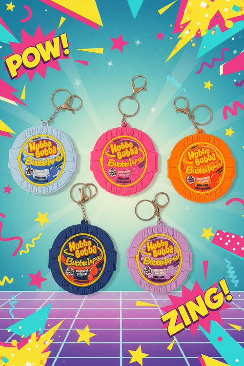 Hubba Bubba Bubble Tape Keychain Charm in light blue