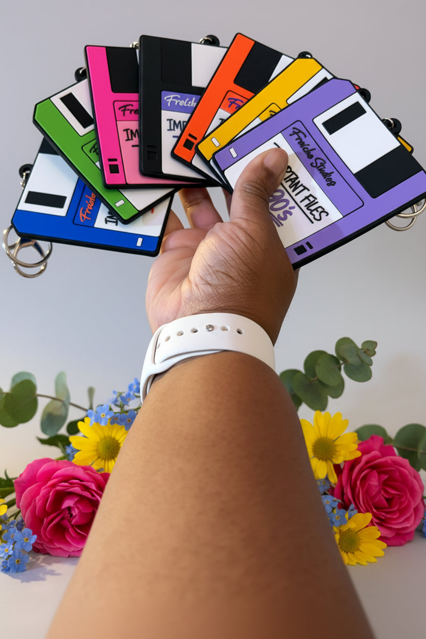 Important Files Floppy Disk Keychain & Bag Charm
