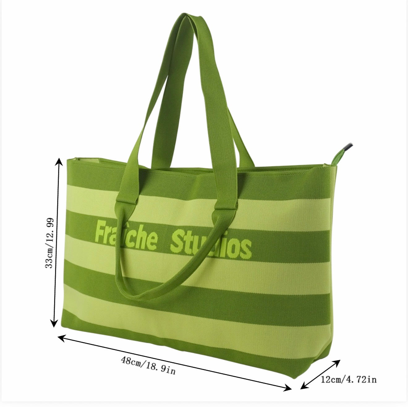 Between The Lines Tote (Olive +Lime)